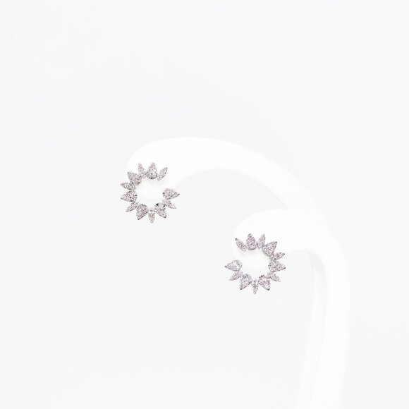 White Radiance Earrings - Picture 2 of 5